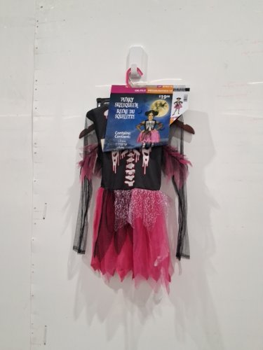 2PC GIRLS PARTYHOLIC PUNKY SKELEQUEEN COSTUME - MEDIUM (8-10) - BLACK/PINK/WHITE image 3