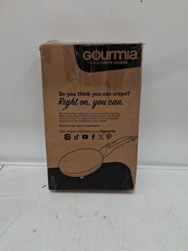 Gourmia Electric Nonstick Crepe Maker with Batter Bowl - 8" - Black / Dark Grey (Model: GCM1440) image 2