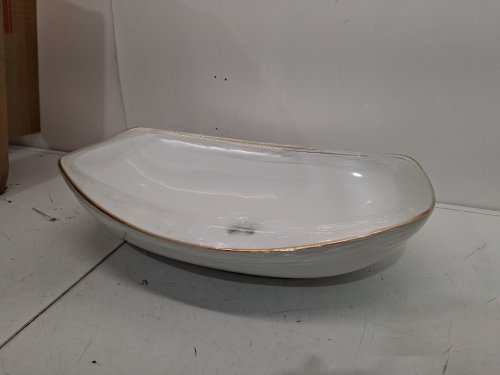 moder ceramic Boat Shaped Vessel Bathroom Sink -22" white (model: DV-1V0319) image 5