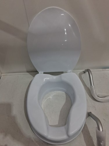 vevor raised toilet seat with arms - 4" - 300lb capacity - white/black (model: sc7060d-4a) image 5