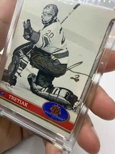 SIGNED VLADISLAV TRETIAK 1991 '72 HOCKEY CANADA OLYMPICS CARD image 2