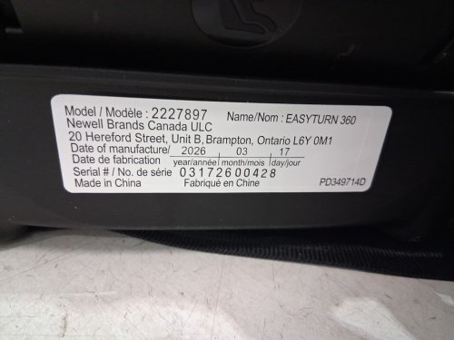 GRACO EASYTURN 360 2-IN-1 CONVERTIBLE CAR SEAT - CYRAN BLACK/GREY (MODEL: 2227897) image 7