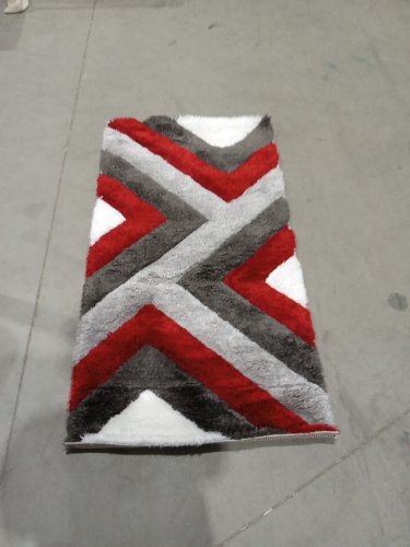 alaska shaggy panama carving rectangular area rug - 2.5FT x 5FT - black, red and grey (model:P321A) image 2