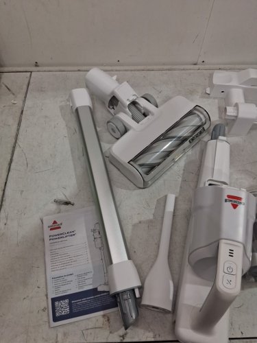 bissell powerclean cordless self-standing stick vacuum with led headlights - white (model: 4173b) image 4