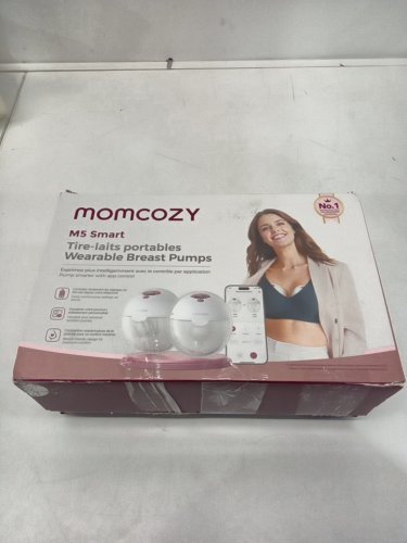 momcozy m5 smart wearable breast pumps with app control - white (model: bp380) image 9