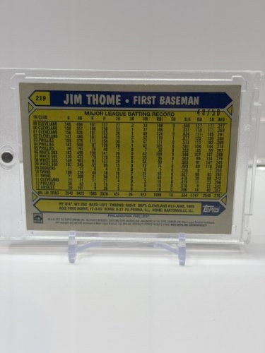 TOPPS 2022 JIM THOME GOLD REFRACTOR PARELEL CARD #48/50 (CARD #219) image 3