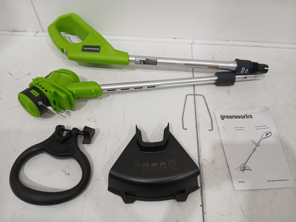 Greenworks *tool only* Cordless String Trimmer with adjustable handle - compatible with 40V greenworks battery - 12"- green/black (Model: stf309) image 3