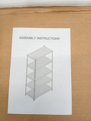 Reibii 5-Tier Adjustable Shelves Storage Rack - 35.55" x 11.9" x 72" - Brown/Silver (Model: RBMS5LW30C2) image 6