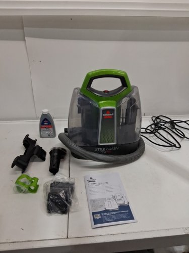 BISSELL LITTLE GREEN PROHEAT PORTABLE DEEP CLEANER/SPOT CLEANER WITH SELF-CLEANING HYDRORInSE TOOL - GREEN/GREY (MODEL : 2513B / 2513n) image 2