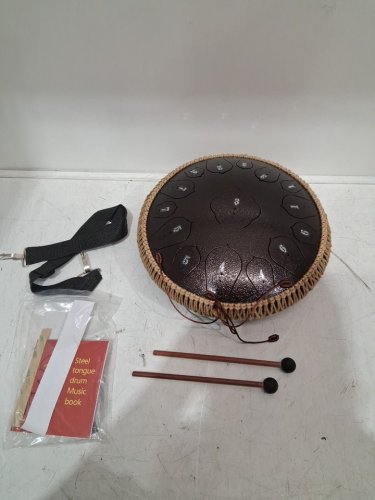 hopwell Steel Tongue Drum with Music Book, Drum Mallets and carrying bag - 15 Notes D Major - Navy Blue (Model: image 4