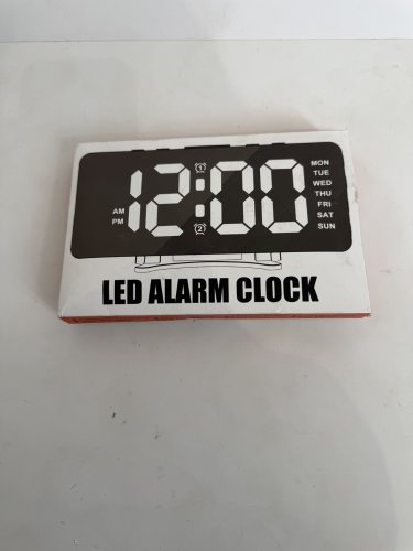 DIGITAL LED ALARM CLOCK - DUAL ALARM CLOCK, ADJUSTABLE BRIGHTNESS - BLACK/MIRROR image 2