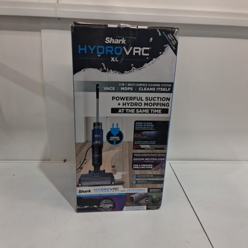 shark hydrovac xl 3-in-1 corded self-cleaning vacuum & mop system - blue (model: wd101c) image 2