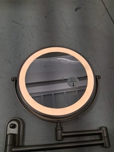 rocollos double sided wall mount Cordless led mirror 10X Magnifying mirror - 8" - silver image 4