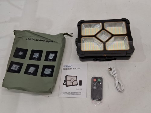 eray portable work light with rechargeable battery - 10000lm - 5v - 8hr charge time - black (model: c3/s2) image 3