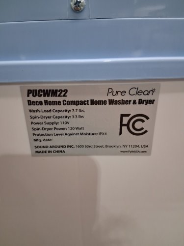 PYLE PURE CLEAN MINI TOP LOAD PORTABLE WASHER & SPIN DRYER - 7.7LBS CAPACITY / 110V - WHITE/BLUE (MODEL: PUCWM22) image 9