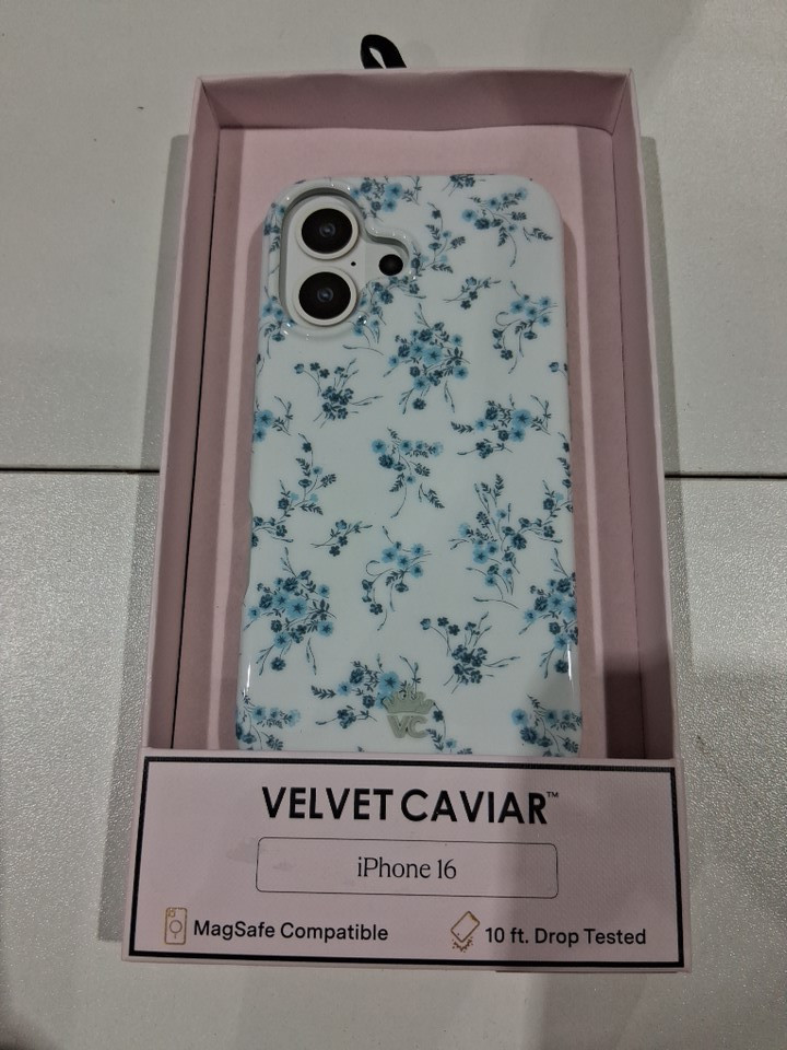 VELVET CAVIAR phone case compatible with magsafe - iphone 16 - French Blue Floral image 2