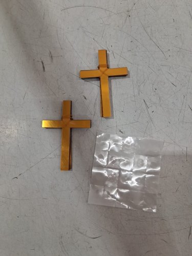 19pc cross cake topper with acrylic mirror - 3.9 "x 2.7" - gold ( model:37120) image 3