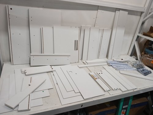 WHITE STORAGE CABINET WITH LED LIGHTS, SHELVES & DRAWERS - WHITE (MODEL: AJ-DJ503905_2) image 2