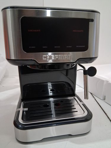CHEFMAN CRAFTBREW 15-BAR PUMP DIGITAL ESPRESSO MAKER WITH STEAM WAND FOR LATTE & CAPPUCCINO - 1.5L - BLACK / SILVER (MODEL: RJ54-SS-15-D-AM) image 9