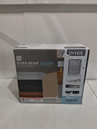 INTEX DURA-BEAM SERIES DELUXE COMFORT PLUSHFIBER-TECH inflatable AIR mattress WITH INTERNAL ELECTRIC PUMP - 18" - QUEEN - grey (MODEL : AP619D/64413ED) image 2