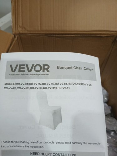100PK VEVOR Dining Banquet Flat-Front Chair Covers 36.8" X 22" X 17.7" - WHITE (MODEL: RD-VV-08) image 6