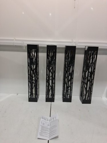 4pk naturally SOLAR powered PATHWAY bollard set - 27" - black/trees (model: 1594087) image 4