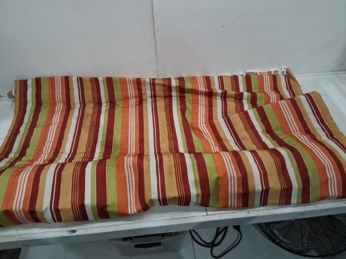 lazy daze outdoor reversible double-quilted hammock - 12ft x 4ft - orange/brown/green stripe, red - (model: hmqf-63) image 4