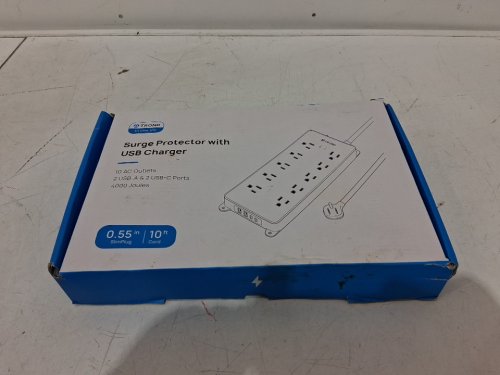 TROND SURGE PROTECTOR POWER BAR WITH 2 USB C, 2 USB A, 10 OUTLETS, 4000J - 5FT - BLACK image 2