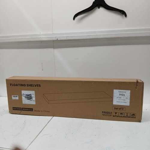 vivelove floating shelves with invisible brackets - 36" - oak/light brown image 2