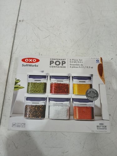 4PK OXO GOOD GRIPS POP CONTAINERS - 0.2QT each - white/clear image 2