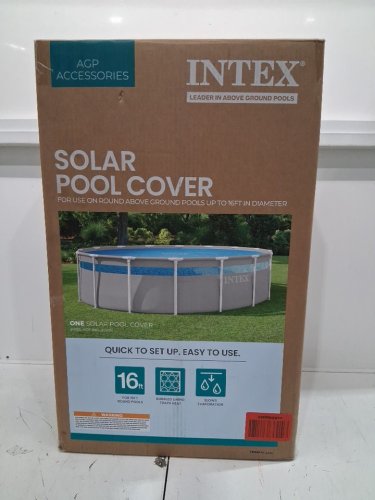intex round solar pool cover - 16ft - blue (model: 28014E) image 2