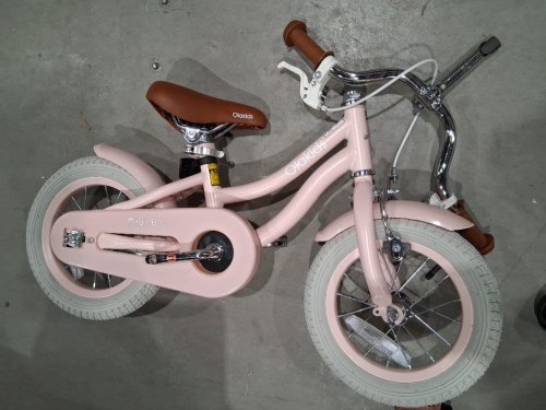 OLAKIDS Kids Bike with Removable Training Wheels, Rattan Basket, Safety Bell, Adjustable Seat and Handlebar, Dual Brakes, for Girls and Boys Ages (3–8) - 12" - Pink / White (Model:TS10134PI-12) image 4
