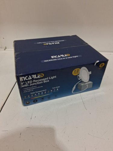 12pk incarled recessed slim ceiling pot lights - 4"d - 750lm - 3000k/4000k/5000k - white (model: epcl-9x-etl-cct) image 2