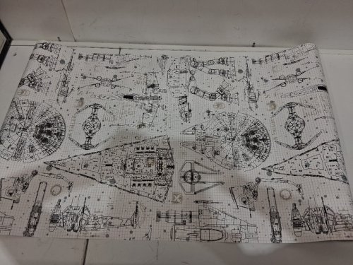 Roomates star wars blueprint peel and stick wallpaper - 16.5ft x 20.5" - black/white image 3