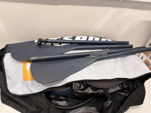 AKSPORT INFLATABLE STAND UP PADDLE BOARD WITH PREMIUM NON-SLIP DECK - 11FT - GREY/BLACK image 4