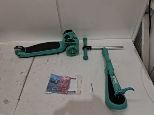 HURTLE SCOOTKID SIT-OR-STAND SCOOTER WITH LIGHT UP WHEELS - 132LBS CAPACITY - teal (MODEL#: HURFS86TB) image 4