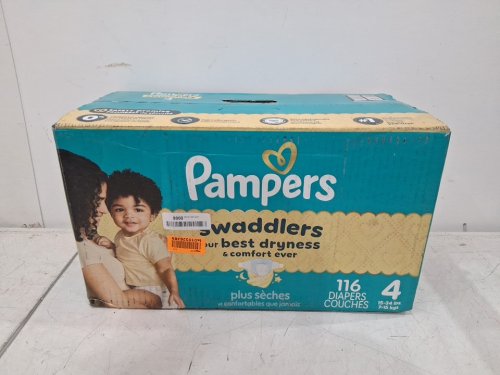 116pk pampers swaddlers disposable diapers - size 4 (15-34lbs) image 2