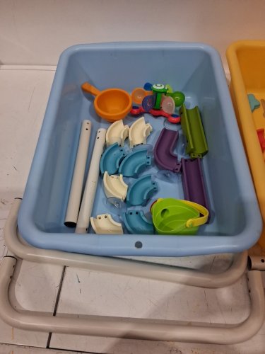 FUNLIO Sand and Water sensory Table with Adjustable Height and Slide Track Toy - image 5