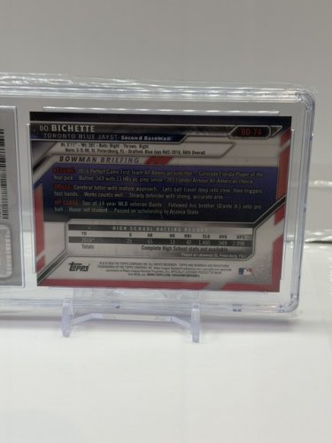 CSG GRADED 9 MINT 2016 BOWMAN DRAFT (1ST BOWMAN) BO BICHETTE ROOKIE CARD #BD-74 image 2