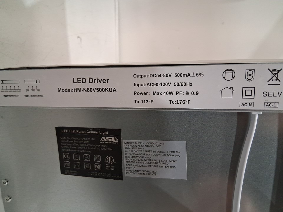 ALL SMART LIFE DIMMABLE LED FLAT PANEL CEILING LIGHTS - 24W/30W/40W - 1FT X 4FT (MODEL: if14lpl346kb1/hm-n80v500kua) image 4