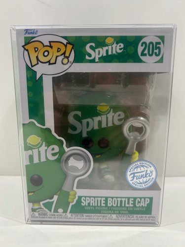 Funko pop! **funko special edition** sprite - sprite bottle cap vinyl figure (#205) **plastic protector cover** image 2