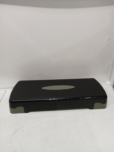 AMAZON BASICS Aerobic Exercise Step Platform, Adjustable Workout Stepper At Home - green/black image 3