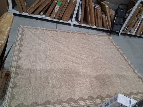 NEUTRAL OUTDOOR PATIO RUG - 10FT X 8FT - GREEN/BEIGE image 3