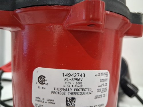 Red Lion Aluminum and Thermoplastic Sump Pump with Vertical Switch - 115-Volt - 1/2 HP - 3523 GPH - RED (MODEL: RL-SP50V) image 6