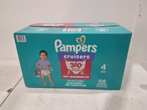 108PK PAMPERS CRUISERS 360 DEGREES 100% LEAKPROOF FIT DIAPERS - SIZE 4 (23LB - 37LB) image 2