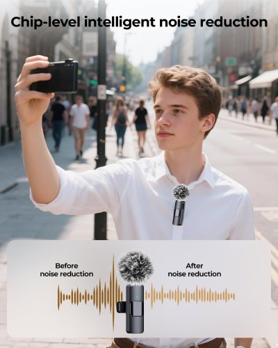 3-in-1 Wireless Microphone mini set - black image 2