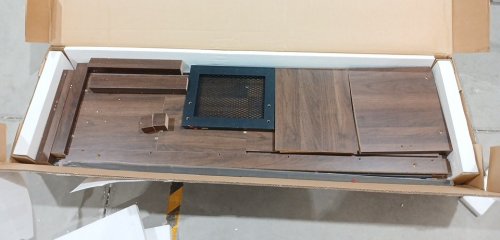 Costway farmhouse TV Stand Entertainment Centre with sliding doors - for TVs up to 65"  - 59" - Brown (model: hw64462CF) image 5