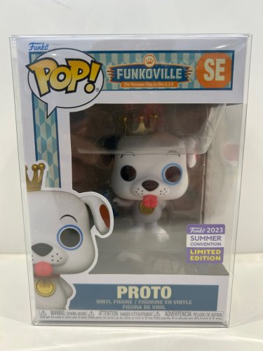 Funko pop! **2023 summer convention** funkoville - proto vinyl figure (#se) **plastic protector cover** image 2