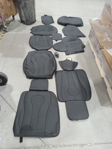 5pc coverado waterproof universal fit leather seat covers - black image 3