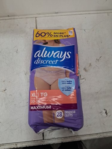 28PK Always Discreet Adult Women Incontinence Underwear, Doubles as Postpartum Underwear, Size XL - Up to 100% Bladder Leak Protection image 3